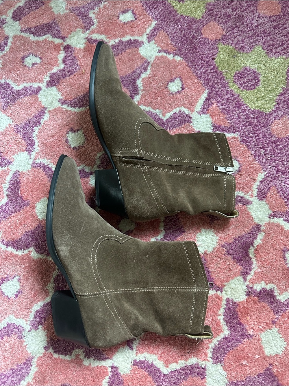 Vagabond Brown Suede Ankle Boots - Stylish Western-Inspired Booties